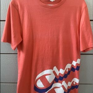 coral champion letter shirt